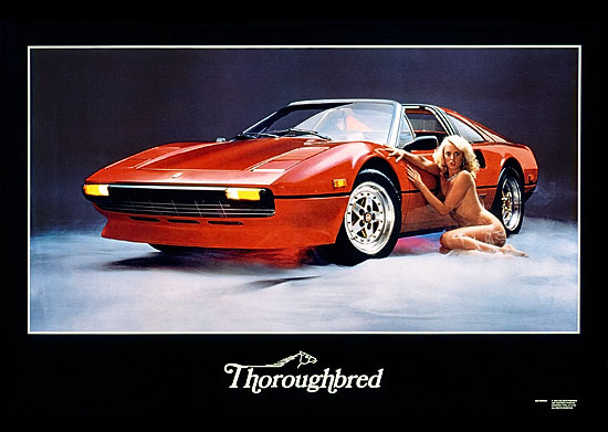 automobile photography of Ferrari 308 for poster